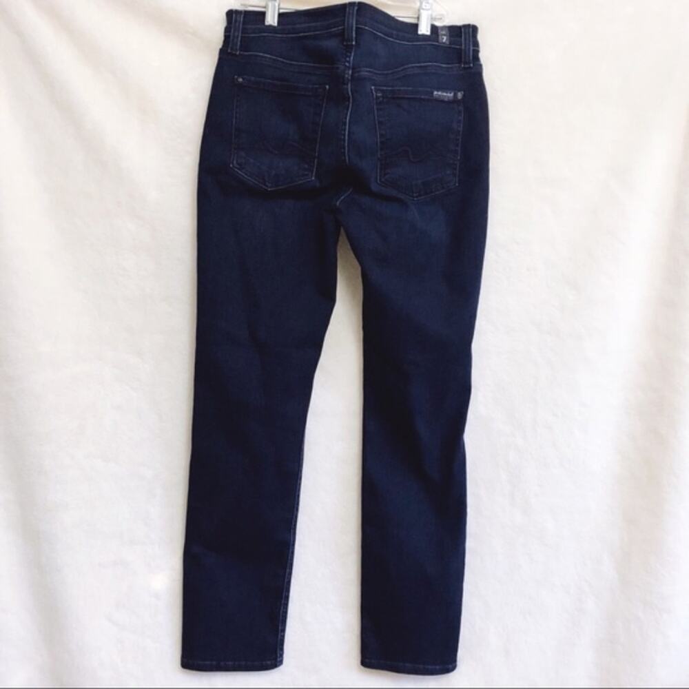 7 For All Mankind Dark Navy Roxanne Crop Skinny Jeans - Picture 3 of 5